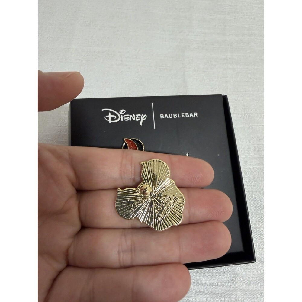 Disney Baublebar Mickey Mouse Red Devil Horns Enamel Stud Earrings Halloween NIB - Picture 5 of 6